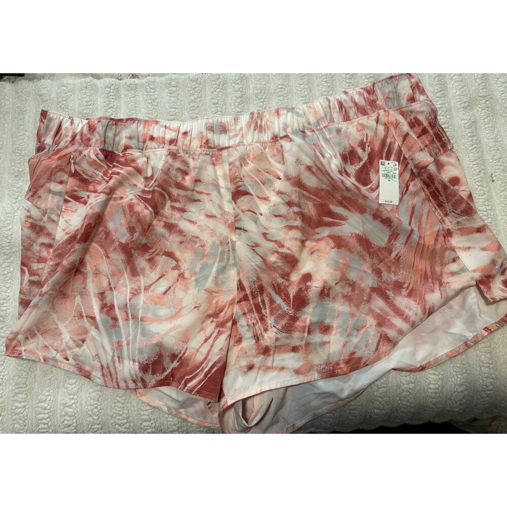 Old navy pink white print athletic shorts 3x nwt